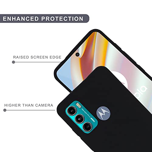 Image of SPRIG Compatible with Moto G60 Premium SilkTone (Liquid Silicone) Back Cover Drop Tested Shock Proof Mobile Case for Men, Women, Boys and Girls with Camera Protection (Black)