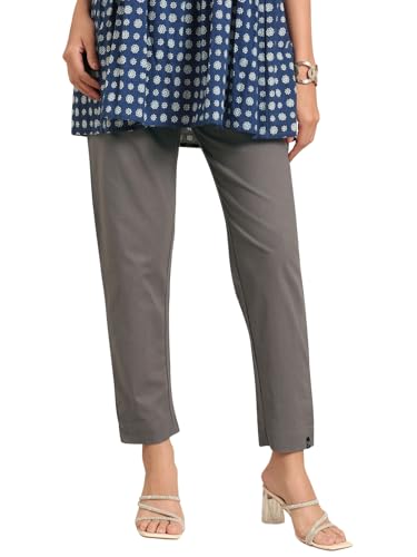 Image of TWIN BIRDS Women Cotton Straight Fit Pants | Ethnic Casual Daily Trousers