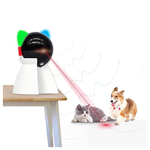 Yvelife Cat Laser Toy Automatic,Interactive Toy for Kitten/Dogs - USB Charging,Placing Hign,5 Random Pattern,Automatic On/Off and Silent (P01), White, Medium