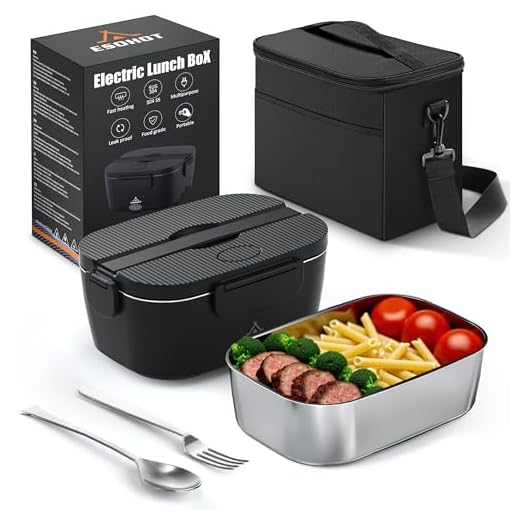 ESOHOT Fiambrera Electrica,120W Taper Electrico para Comida Calentamiento Ultrarrápido 3 en 1 Lonchera Electrica Trabajo 12V/24V/230V Para Viajes, Trabajo, Coche, Camión (1,5L)