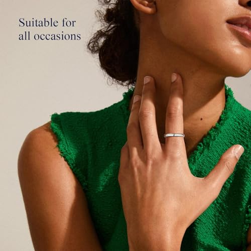 FindChic Anillo Hombre Plata de Ley 925 Anillo de Compromiso 3mm Joyería de Moda Tamaño 27.5 - imagen 2