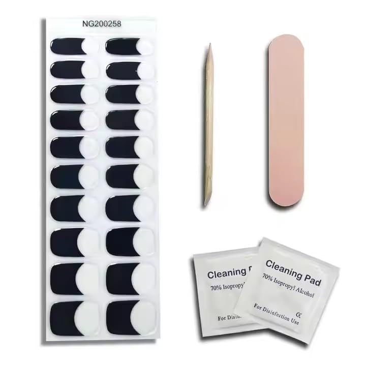 Swejos UV Stickers Semi Cured Nail Wraps Salon Quality Gel Nail Polish Strips Manicure Stickers (258) 4