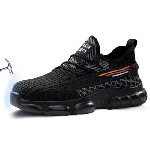 Image of Steel Toe Work Shoes for Men Lightweight Safety Shoes with Puncture Resistant Sole Comfortable Construction Industrial Work Shoe for Warehouse