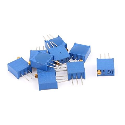 sourcing map 10 Pcs 3296W 10K Ohm Multiturn Potentiometer Poti variabler Widerstand Cover