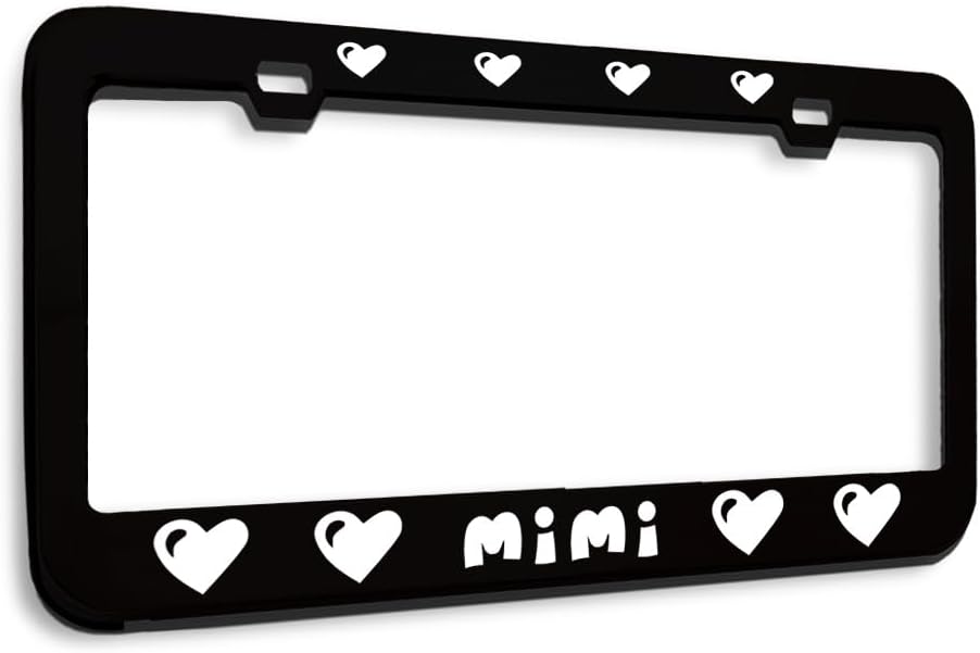 Speedy Pros Metal License Plate Frame Mimi Love Hearts Heart Decor Car Accessories Gold 2 Holes 1 Frame