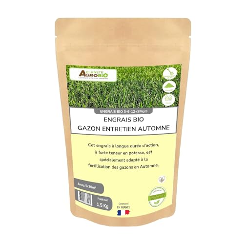 Engrais bio micro granulés 3-6-12 gazon entretien automne 1.5 Kg