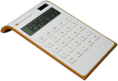 Amanstino Calculator, 10-Digit Electronic Desktop Calculator - Battery & Solar Powerd Standard Function Desktop Business Calculator with Titled LCD Display Screen for Home & Office Use, White