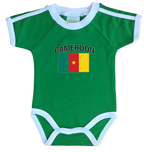 PAM Baby Cameroon Soccer Bodysuit with White Piping