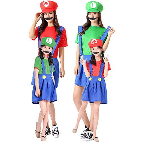 VISVIC Super Brothers Costume Halloween Outfit Cosplay Fancy Dress Classic Unisex Mens Women Adult Kids Teens