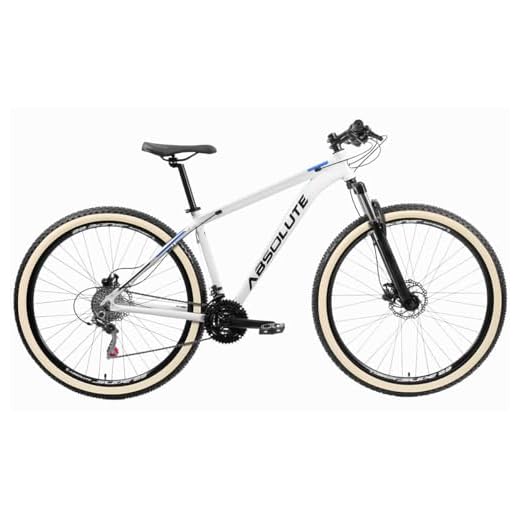 Bicicleta Aro 29 Absolute Nero 4 2x9 18 Marchas Freio Hidráulico Sistema K7 Suspensão com Trava,17,Branco Preto