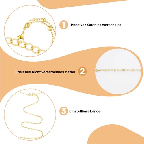 4 Stück Bauchkette, Bauchkette Gold für Frauen, Körperketten Verstellbar Bauch Kette Goldene Set für Frauen Mädchen, Körperkette mit Taillenkette Gold, Belly Waist Chain Bikini-Kette Quaste