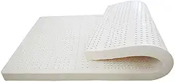 Colchão de látex 100% natural, forro de colchão macio portátil alivia a pressão, colchão de látex de 5 cm de espessura com capa orgânica, 5 cm/2 pol, 100 x 200 cm (39 x 79 pol.)