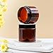 TUZAZO 2 Oz Amber Plastic Cosmetic Jars Leak Proof Small Container with lids for Cream, Lotion, Powder, Ointments, Beauty Products, 12 Pcs