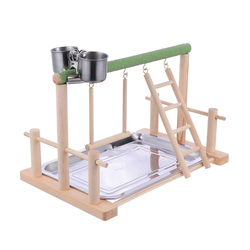 iplusmile オウムスタンドのおもちゃ 鳥かごの付属品 鳥ブランコマット オウムのはしご はしごオウムのおもちゃ 鳥のジャングルジム 鳥の遊び場 鳥のとまり木 オウム立ちラック 鳥のインコ 木製