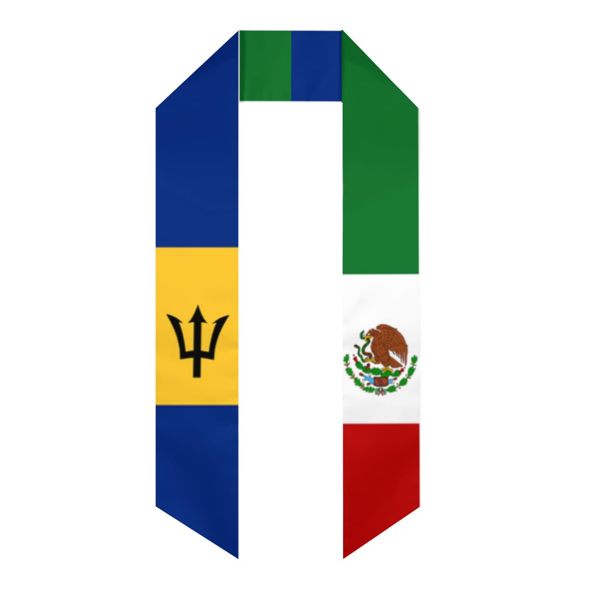 Barbados Barbadian Mexico Mexican Mex Flag Graduation Stole Class of 2024/2025 Graduation Sash Unisex Adult 72