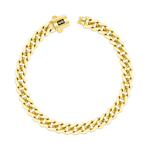 Nuragold NG10YMNH6MM-7 10K Yellow Gold 6Mm Royal Monaco Miami Cuban Link Chain Bracelet thumb #8