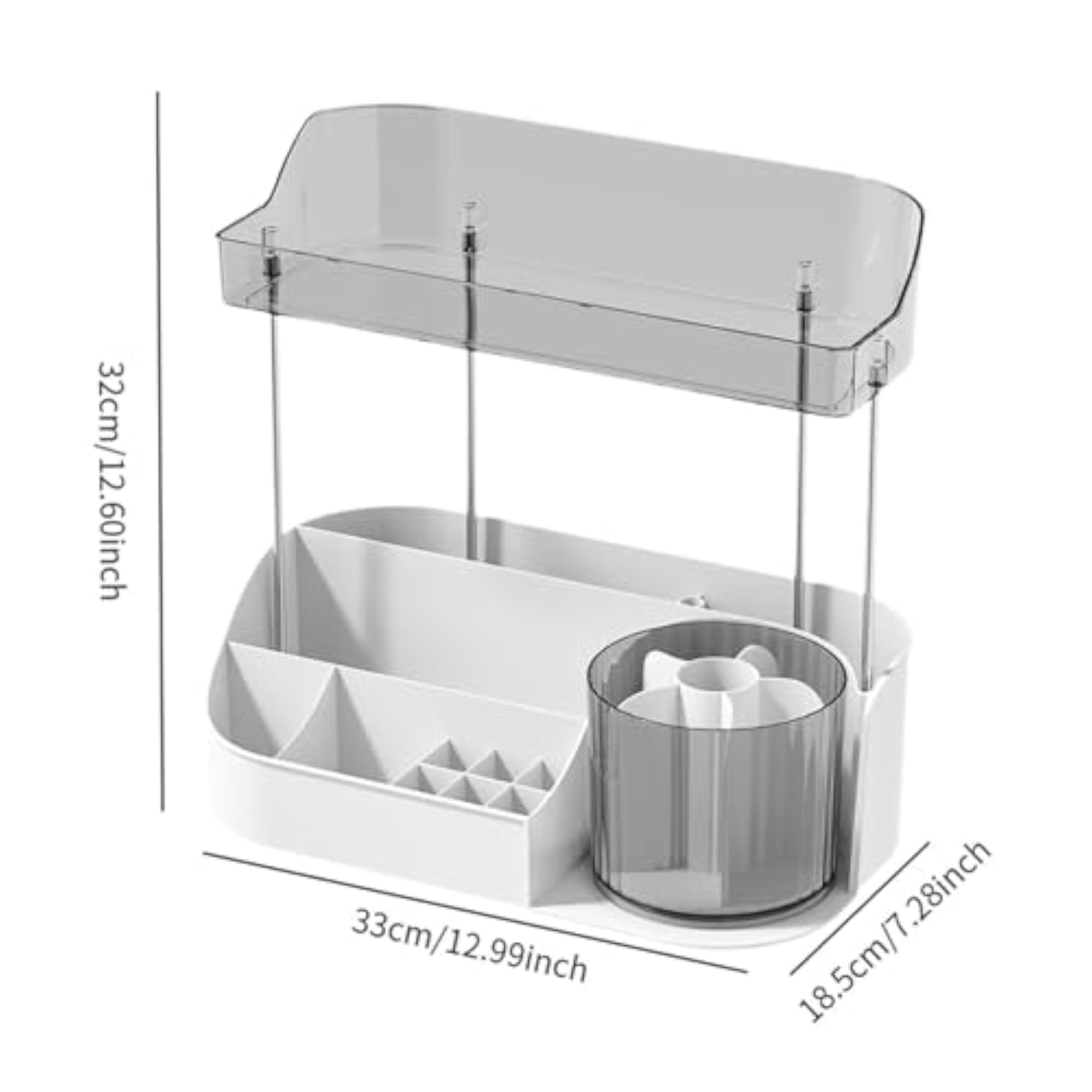 Makeup Desk Organizer Container, Cosmetic Storage for Dresser