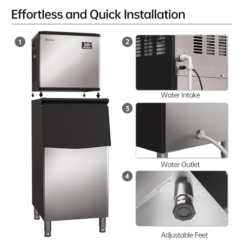 Real Relax Commercial Ice Maker Machine, 360lbs/24h with 200lbs Storage Bin by Real Relax - Used condition - Image 6
