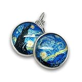 ✨ Accessoires de mode vintage à l'image de Van Gogh : ajoutez une touche d'élégance avec nos boucles d'oreilles à motifs 