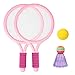 KiBcsLic Badminton Tennis Ball & Racket Set, Toy for Kids Set, Children Kids, Pink