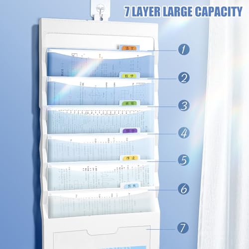 Porte-documents mural extensible avec 6 compartiments au format lettre pliables - 5