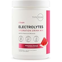 Type Zero Clean Electrolytes Hydration Powder Drink Mix + 14 Essential Vitamins & Minerals - Sugar Free, Zero Artificial Ingredients - Watermelon Flavor, 50 Servings