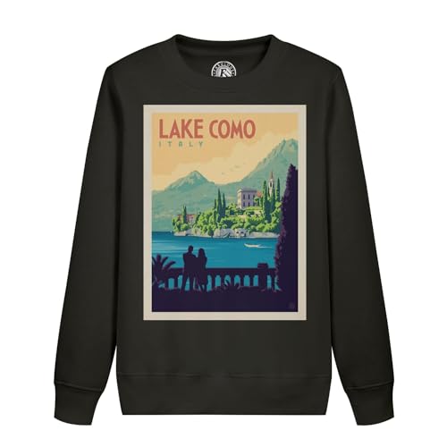 Affiche poster vintage Lac de Come sweatshirt enfant cadeau idéal style italie