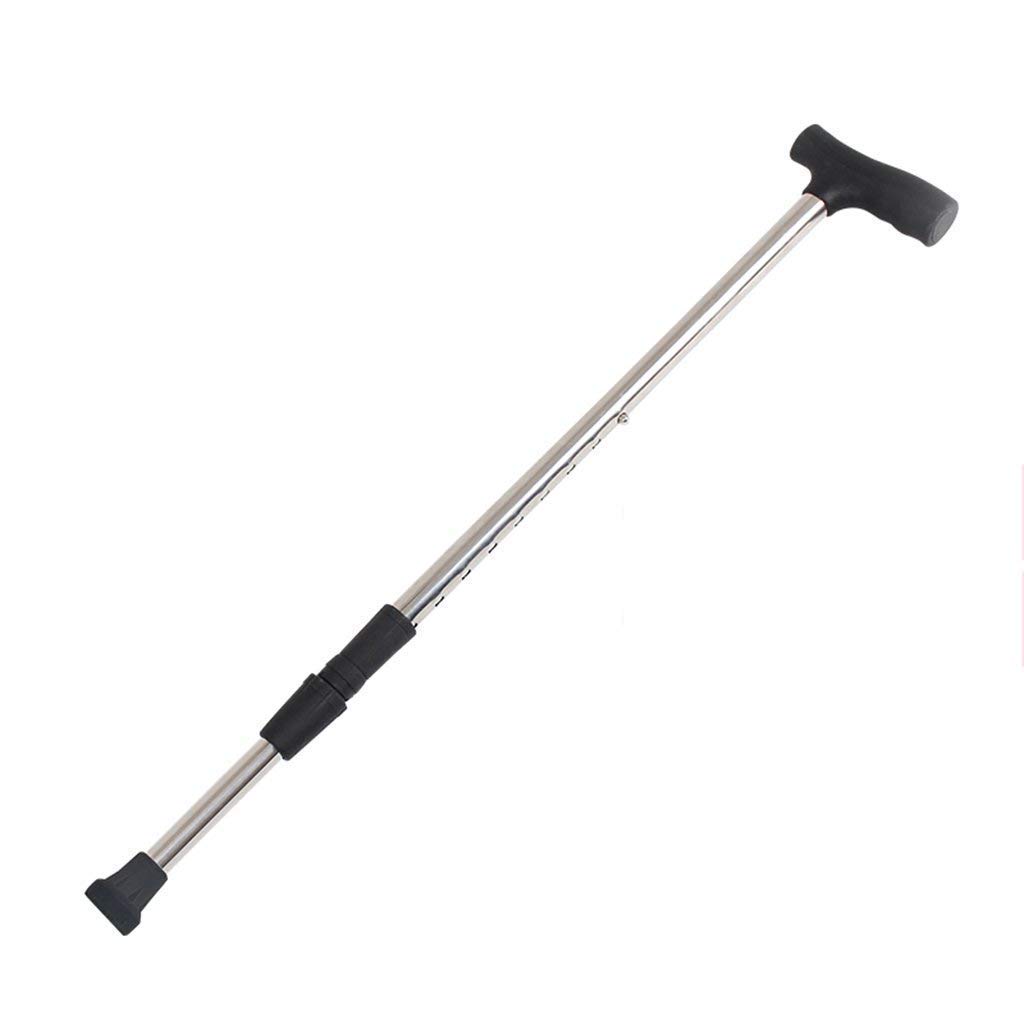 składany chodzik,Laska, Praktyczna wysuwana laska Stop aluminium Laski Kule Płoza Lekka srebrna 74-90 cm, Starszy alpinista,
