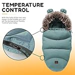 Be2Day Winter-Fußsack für Kinderwagen, Sportwagen & Buggy mit Anti-Rutschschutz, Babyschale Schlafsäcke mit Reißverschluss Kopfteil Wetterfest Tasche, Einstellbar 55x80/105cm (Blau)