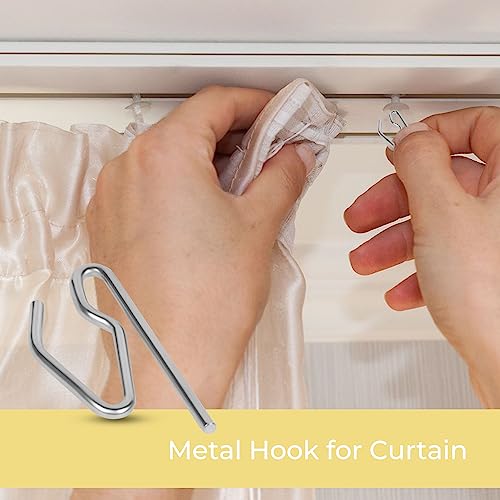 Image of FAPBADRI Hook for Curtain Channel /Track, Color - Silver, Material - Mild Steel (MS), 100 Pieces