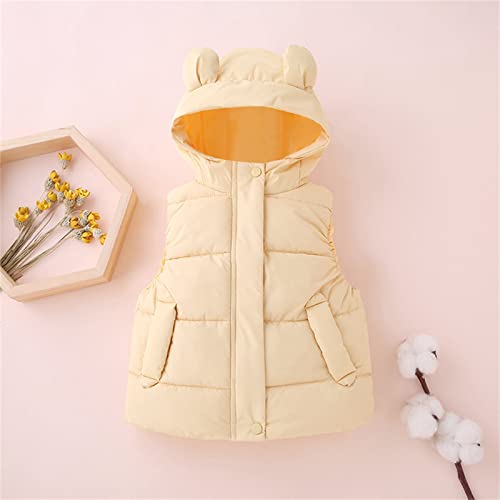 Toddler Boys Girls Hooded Puffer Vest Sleeveless Down Coat Bear Ears Lightweight Quilted Toddler Girls2