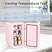 YASHE Mini Fridge, 6 Liter/8 Can 110V AC/DC Portable Thermoelectric Cooler Refrigerators for Bedroom, Skincare, Beverage, Office, Dorm Room and Car, Pink