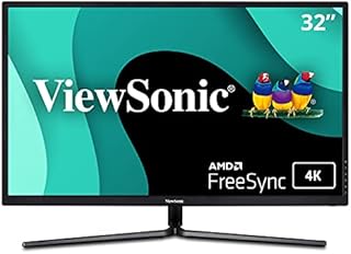 ViewSonic VX3211-4K-MHD 32 Inch 4K Ultra HD Monitor with 95% NTSC, HDR10 Support, 2x HDMI, DisplayPort, Eye Care for Work, Gaming and Entertainment at Home, Black