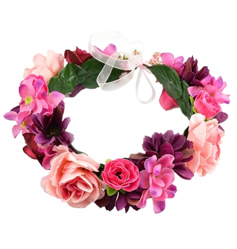 Vivivalue Boho Flower Crown Floral Halo Headpiece Wedding Party Photos
