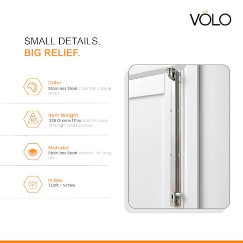 Image of Volo L Shape /Marble Stainless Steel Towerbolt /Door Latch, Pack of 2 Pieces (450mm (18 Inch))