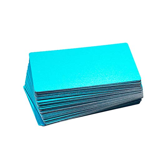 Frjjthchy 100 Pcs Business Cards Blanks Laser Engraving Business Credit Card (Blue)