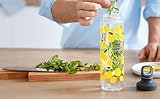 Emsa Drink2Go Tritan N30313 butelka na napoje, 0,7 litra, zakrętka, 100% szczelna, szczelna, nadaje się do mycia w zmywarce, przyjazna dla środowiska, uśmiech, przezroczysta/żółta
