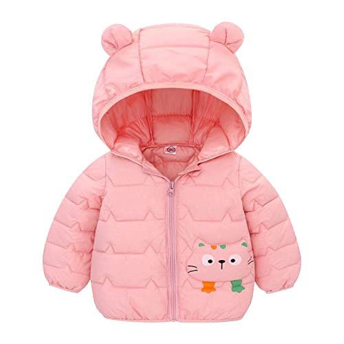 RNTOP Baby Toddler Boy Girl Light Puffer Jackets Long Sleeve Bear Ears Hooded Warm Winter Coats (RD1, 12-18 Months)