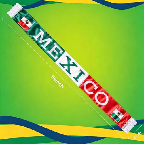 TOSOUATOP Scarf For World Cup 2026【HD Printing】【Druable】【Skin Friendly】 Mexico Soccer Scarf