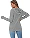 CAENP zip up hoodie Women long sleeve loose sweatshirt 2025 autumn winter fashion women's lightweight fleece zip up jacket workout clothing-Blue Gray-L