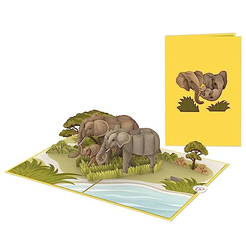 Papercrush® Biglietto pop-up Elefanti - Carta di