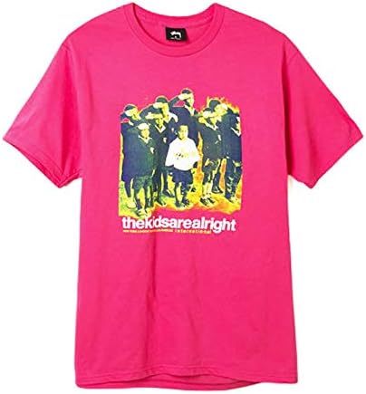 Amazon ステューシー Stussy The Kids Are Alright Tee キッズオールライトtシャツ Black Pink White M Pink Tシャツ カットソー 通販