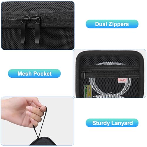 Image of BOVKE Travel Case for Handheld Electric Nebulizer for Adults and Kids,Cool Mist Steam Inhaler Portable Nebulizer Holder With Extra Mesh Pocket for Cables, Batteries and Accessories, Black (CASE ONLY)