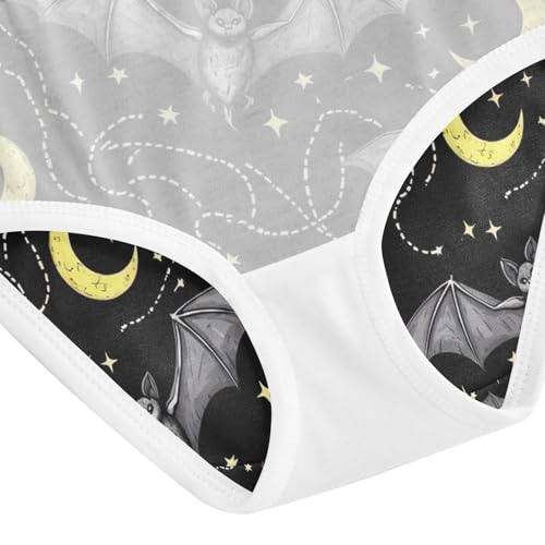 Girls Panties, Bats Moon Wings Toddler Panties, Girls Cotton Underwear, 2T–8 Years4