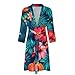 UTRSIFB Men's Luxury Ultra Soft Warm Robes Fashion Bathrobe With Spacious Pockets Hawaiian Colorful Hibiscus Flowers Tropical Palm Tree Leaves