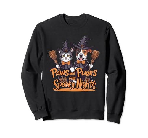 Paws and Purrs for Spooky Nights Halloween Pet Lovers Sweatshirt