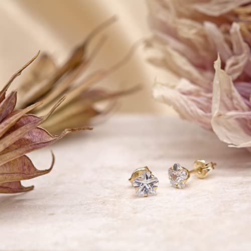 Oxyde de zirconium et or 9 carat pour des boucles d'oreilles d'exception - 2