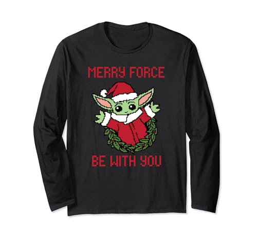 T-shirt de Noël Grogu Star Wars vêtement Mandalorian manches longues