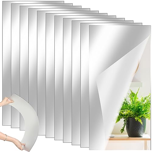Queekay 10 Pcs Home Gym Mirrors 12" x 24" Acrylic
