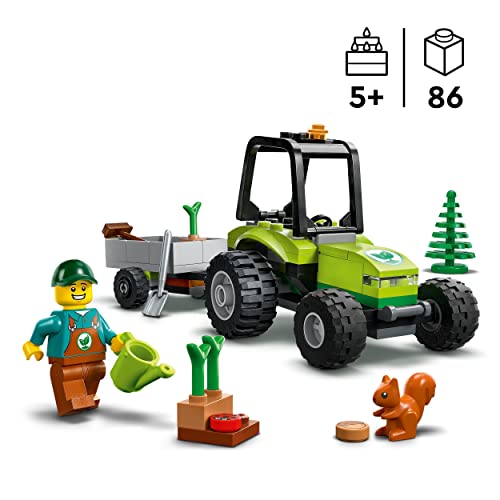 LEGO 60390 City Kleintraktor, Spielzeug-Traktor mit Anhänger, Fahrzeug zum Bauernhof-Set mit Gärtner-Minifigur & Tierfigur, Konstruktionsspielzeug ab 5 Jahren – Bild 3